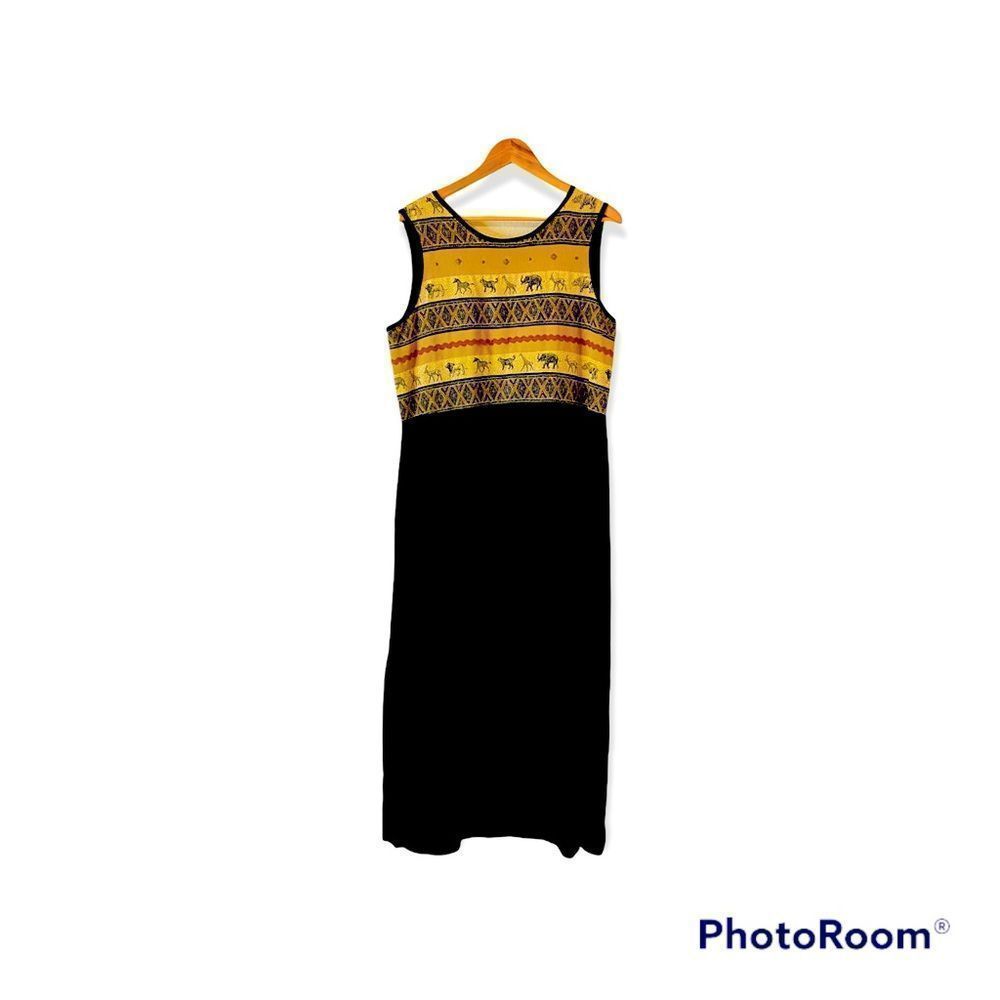 Vintage Stonebridge animal Safari maxi dress.